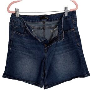 1822 Denim Women’s High Waist Dark Blue Jean Shorts